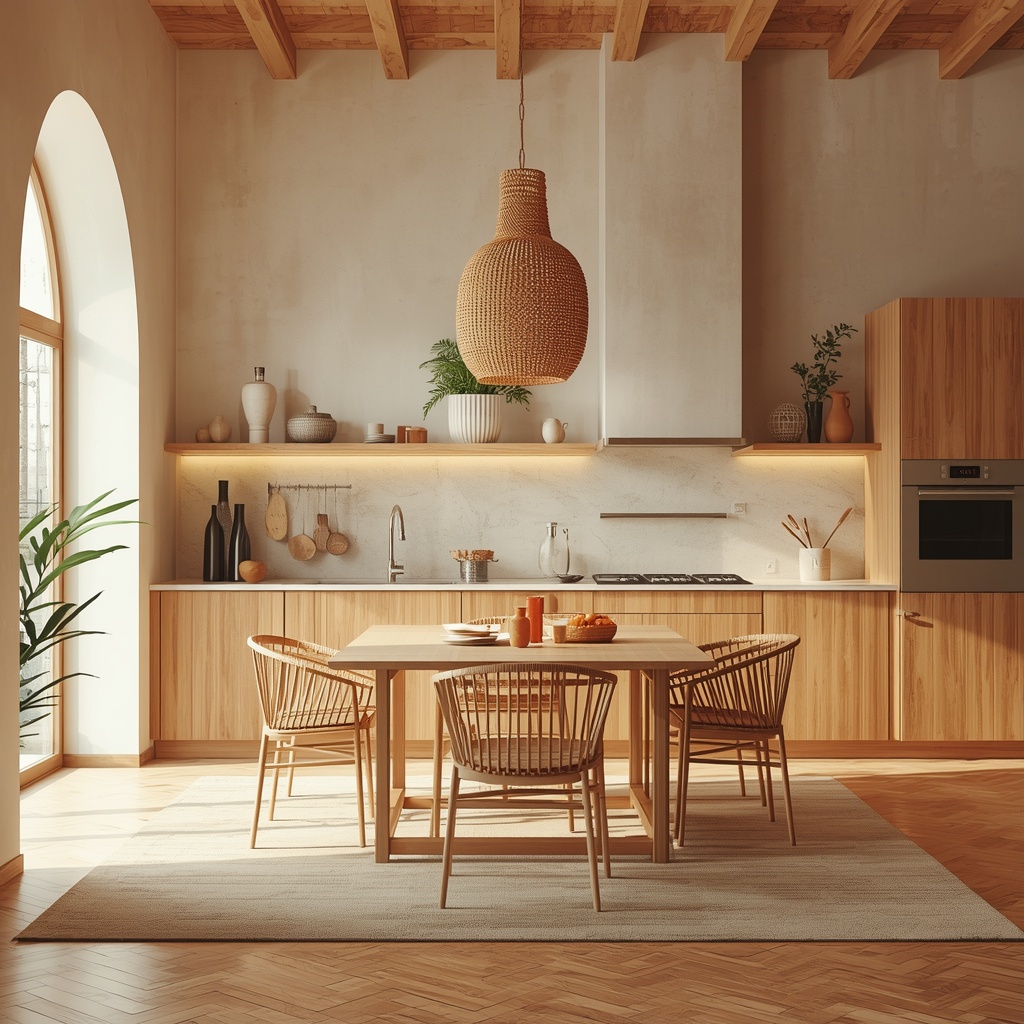 Cocina estilo posada con machihembrado