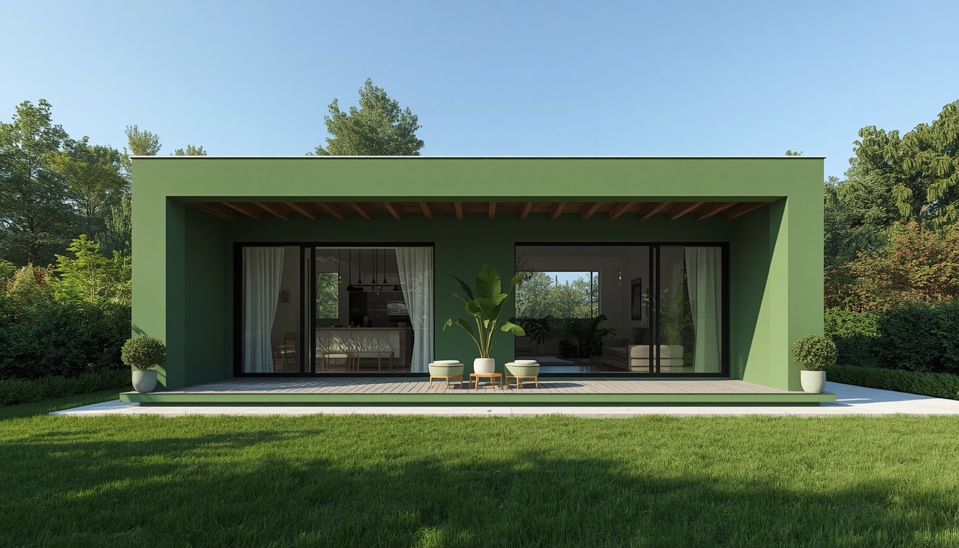 casa construida verde olivo