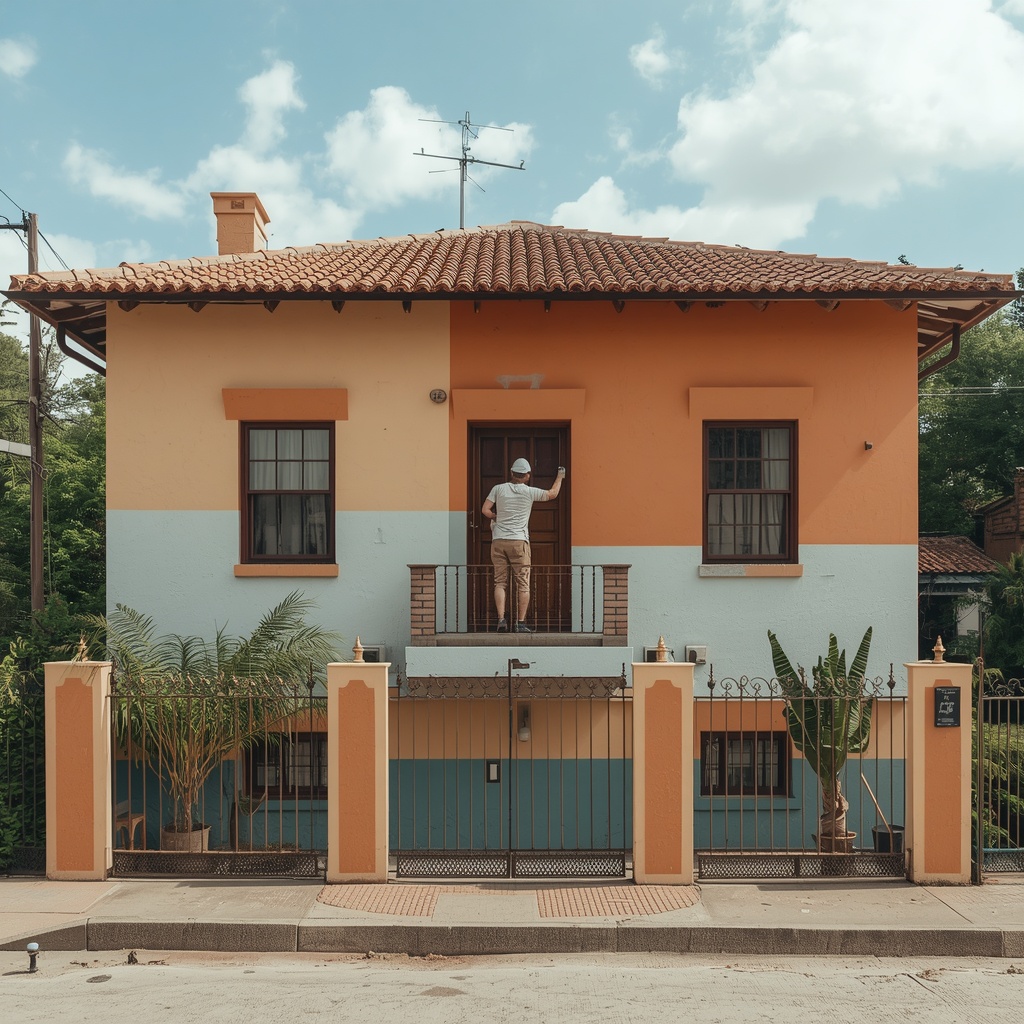 casa de 2 pisos pintada edifica